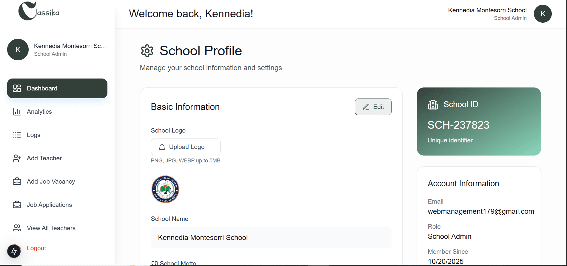 Classika Dashboard Preview